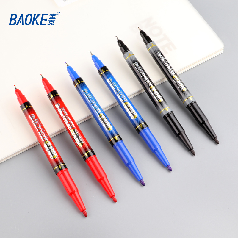 MP2926 dual tip permanent marker pen fiber tip multi-function CD marker black blue red office logistics use