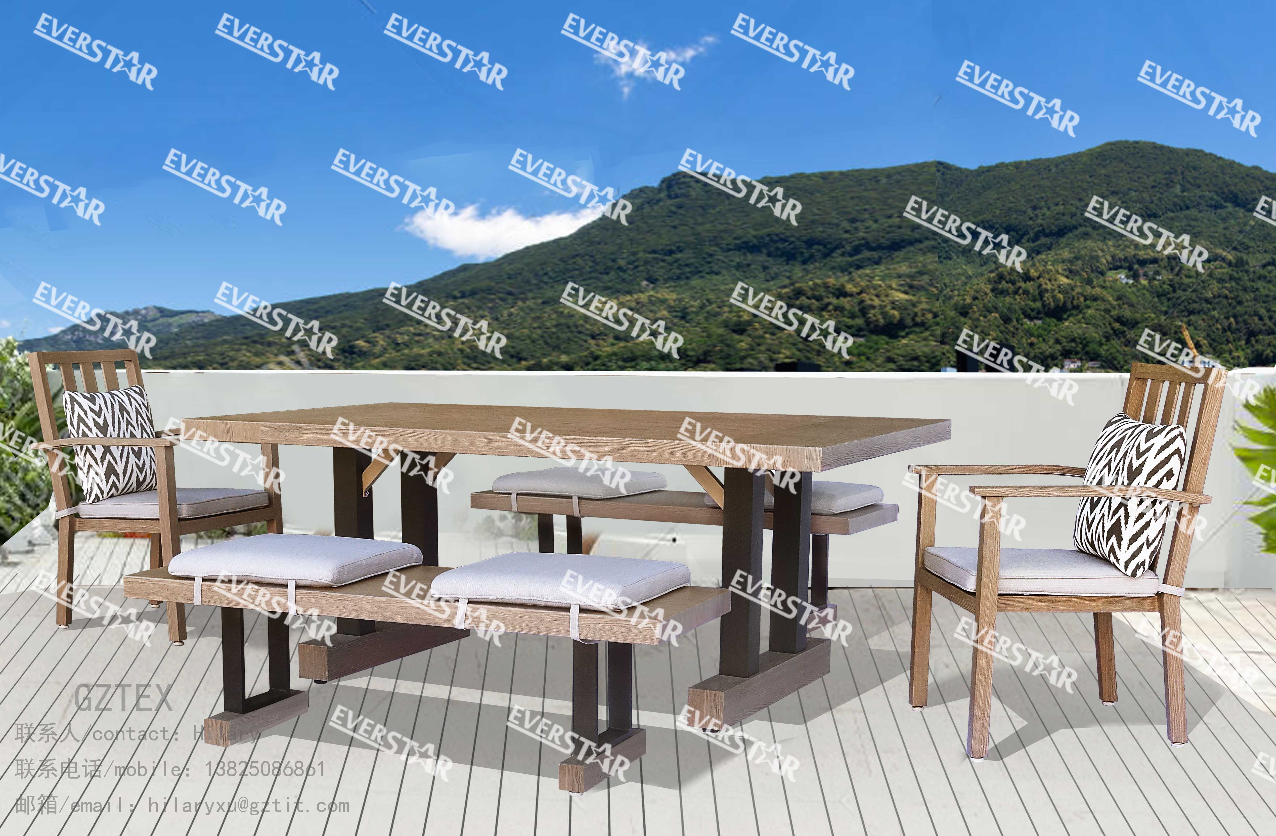 Outdoor Aluminum Grain Wood Furniture