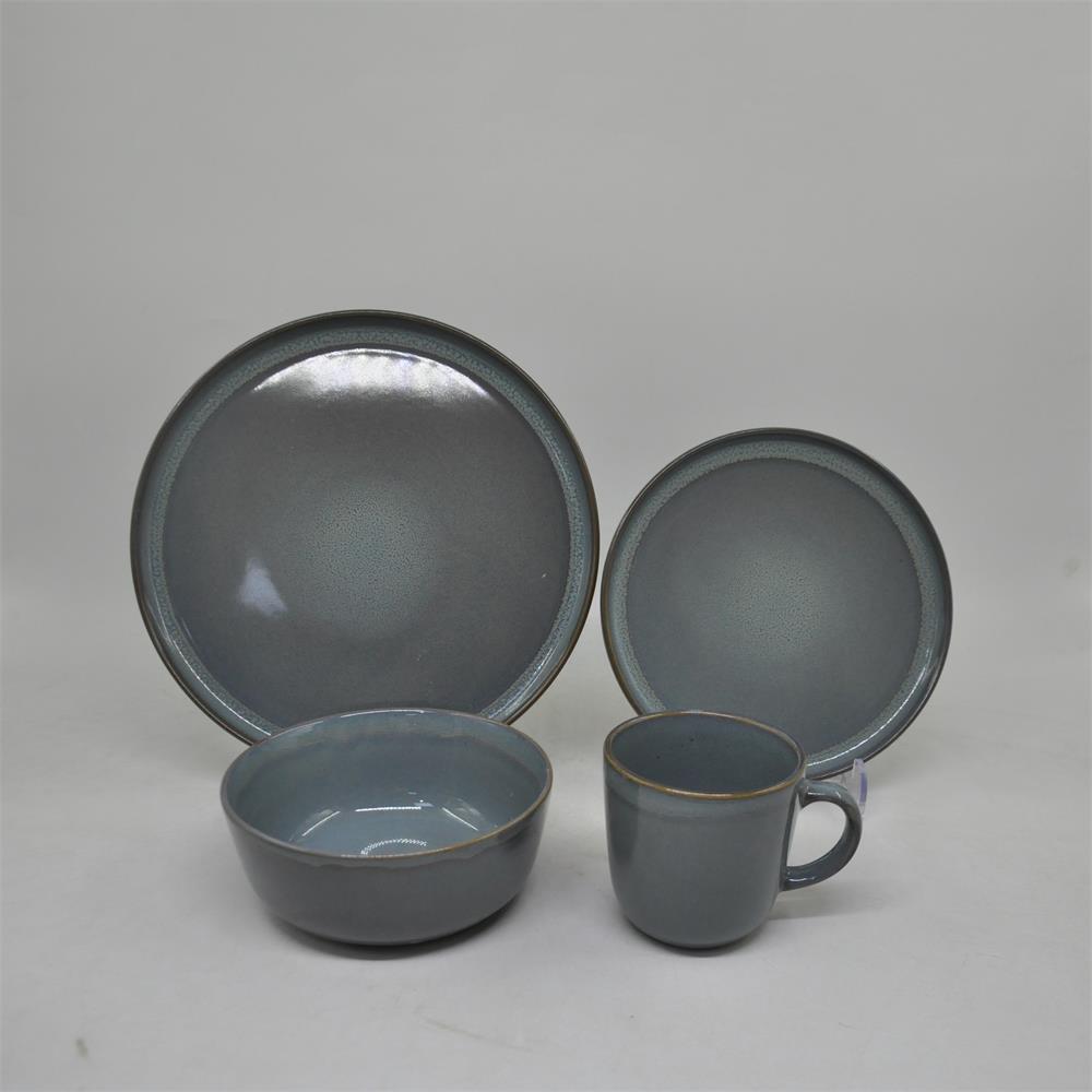 Reactive Glaze Dinnerware 12 Pcs Stoneware Ceramic Dinner tableware