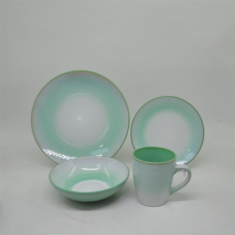 Modern dinnerware Reactive Glaze 16 Pcs Stoneware dinnerware