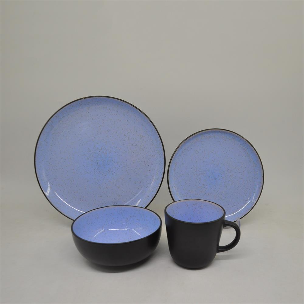 Dishwasher-safe dinnerware Set Reactive Glaze 12 Pcs