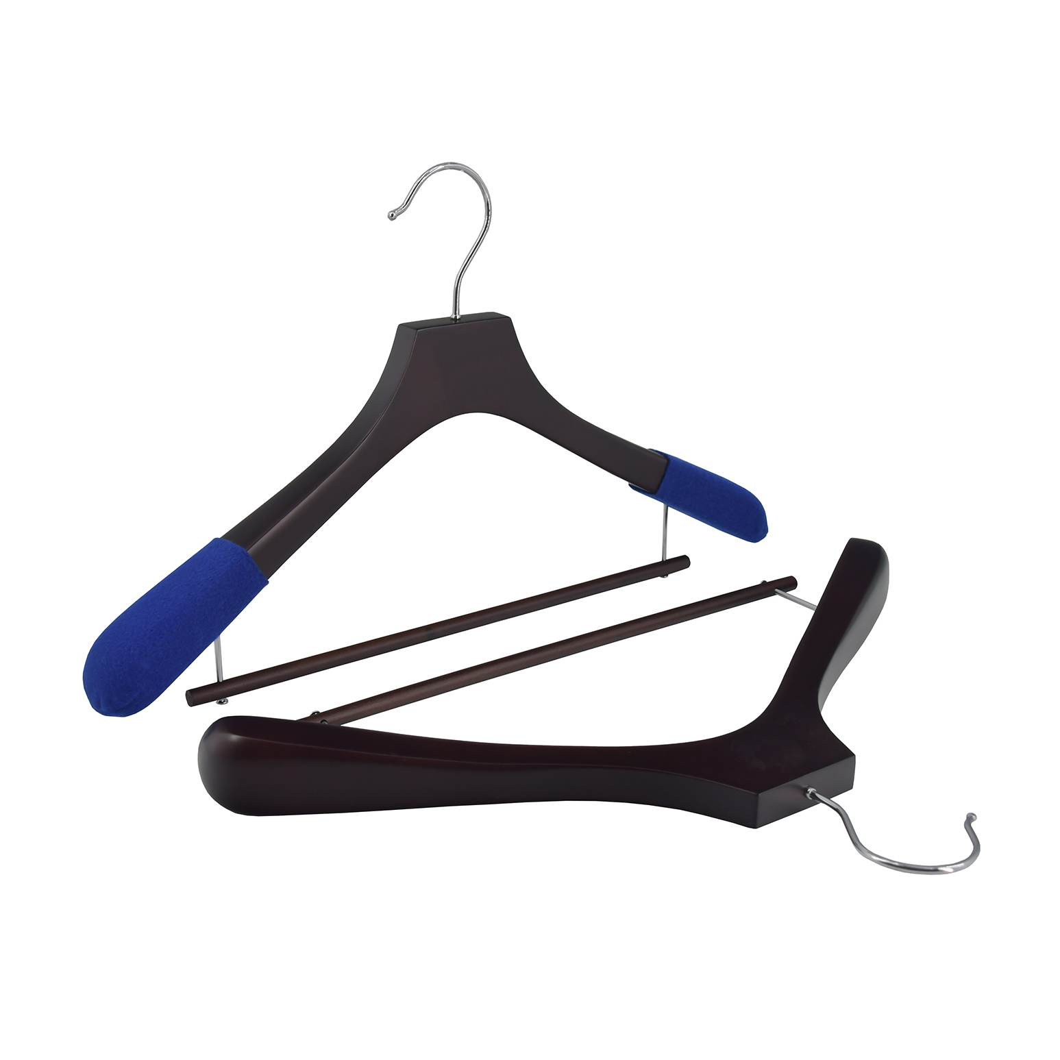 PENGFEI Custom LOGO Luxury wide shoulder wooden suit cloth hanger for hotel