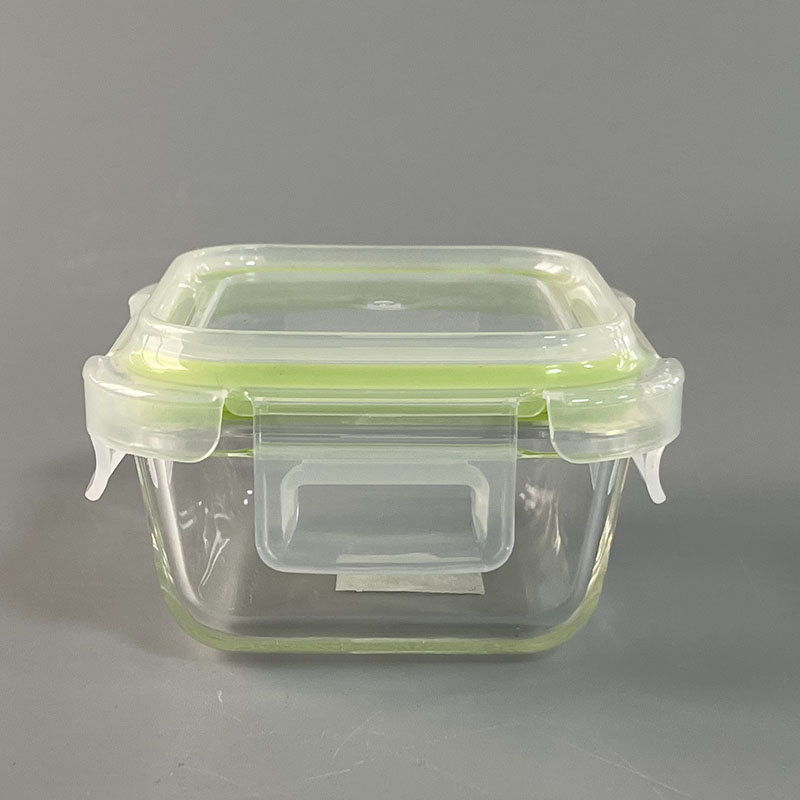 glass food container with plastic lid
