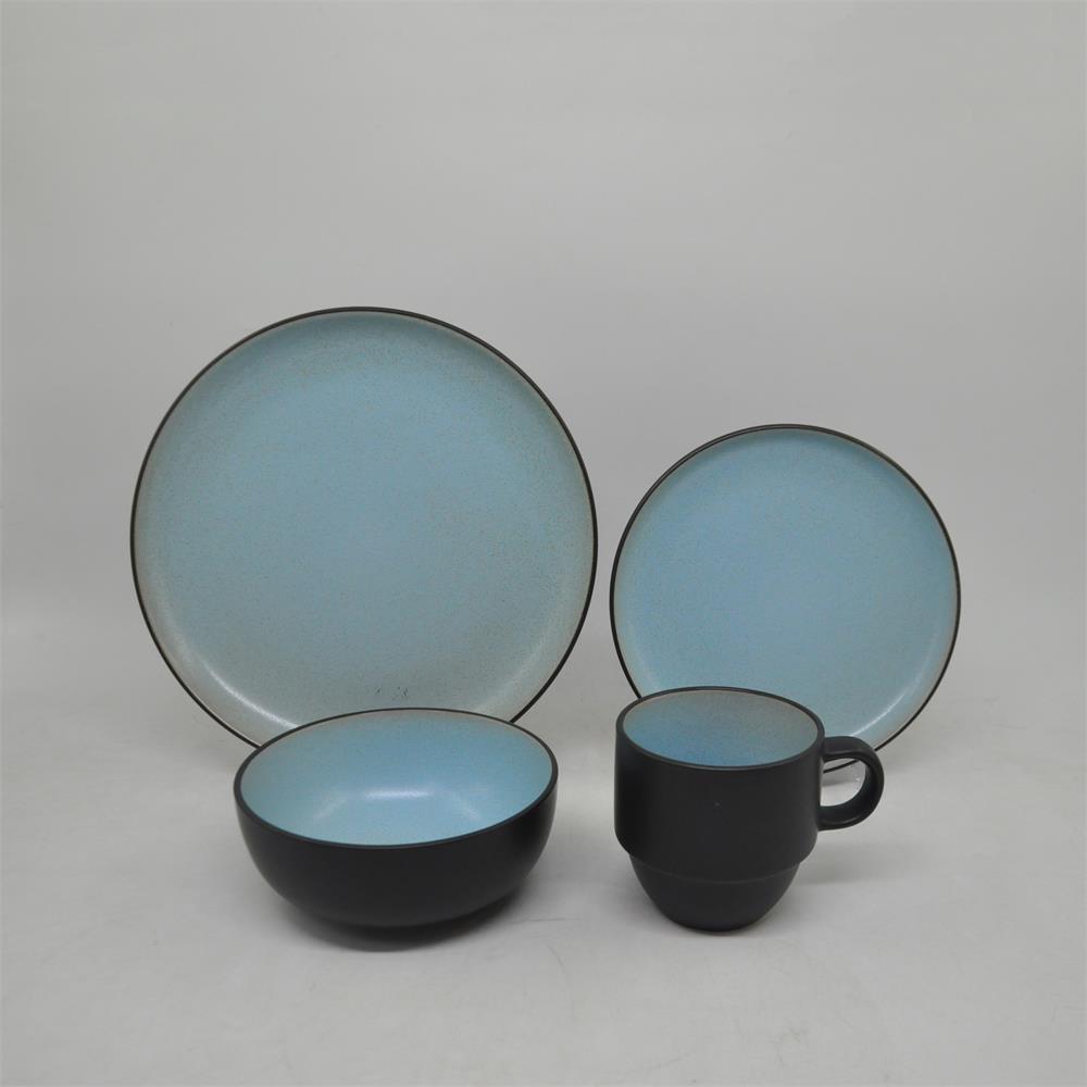 High quality ceramic tableware 12pcs Reactive Glaze Dinnerware