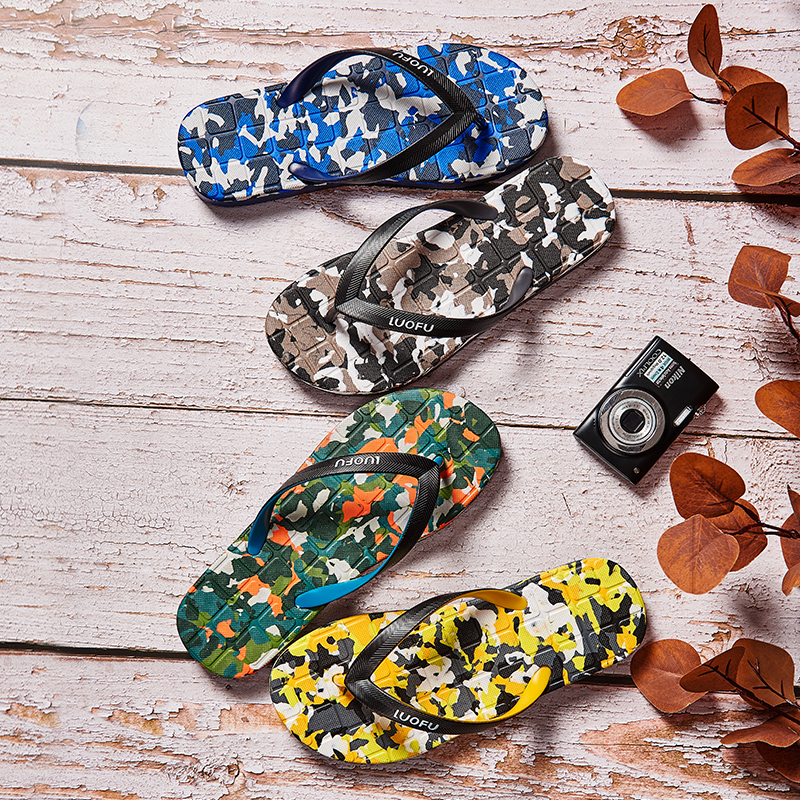 LUOFU Men Chapman-Camo Flip Flops