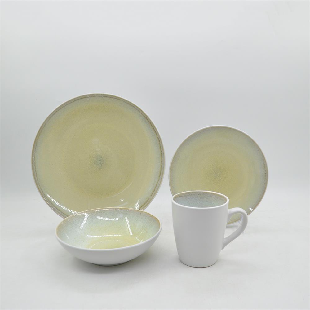 Reactive glazed dinner set 16pcs dinnerware set