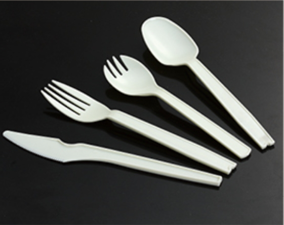 Disposable plastic knife fork spoon cutlery set