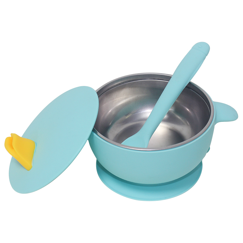 KASU EP001 Baby Feeding Silicone Stainless Steel Suction Bowl
