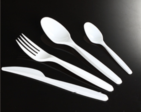 Disposable plastic knife fork and spoon