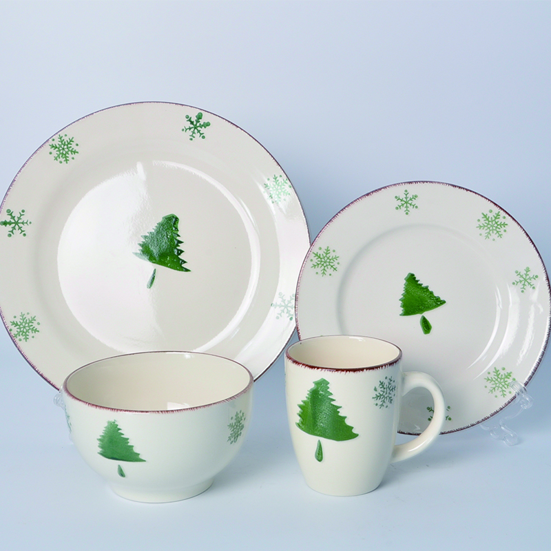 Naturally Hand Painted Sets Luxury Stoneware Ceramic Dinnerware Sets