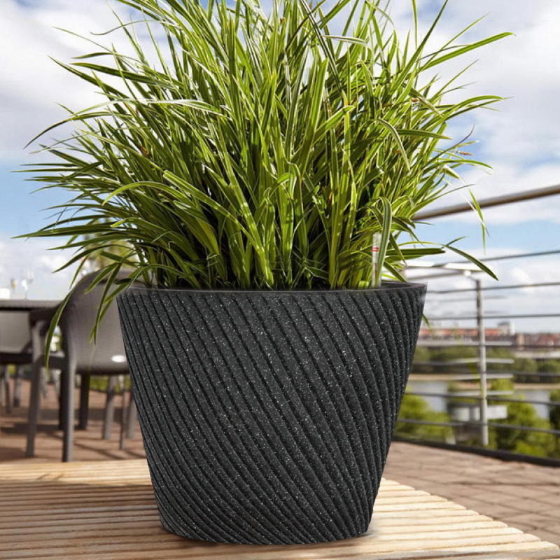 Garden Flower Planter, Light weight planter pottery with feel and look of natural stone finishes