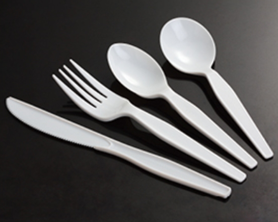 Disposable plastic knife fork spoon cutlery set
