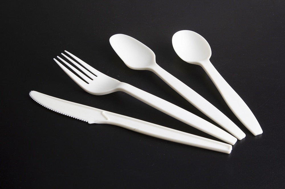 Disposable biodegradable plastic knife fork spoon cutlery set