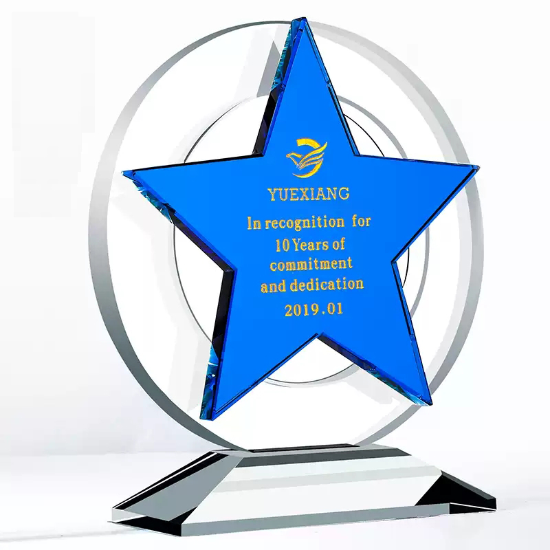 Blue Star Crystal Trophy