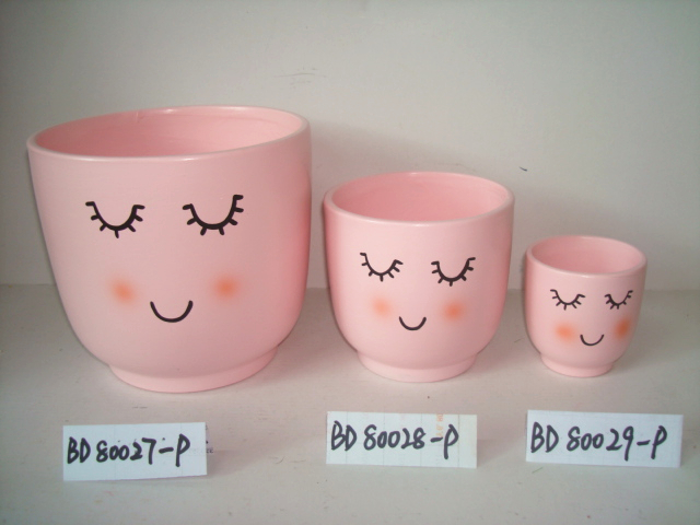 Home and garden decorative ceramic human face flower pot