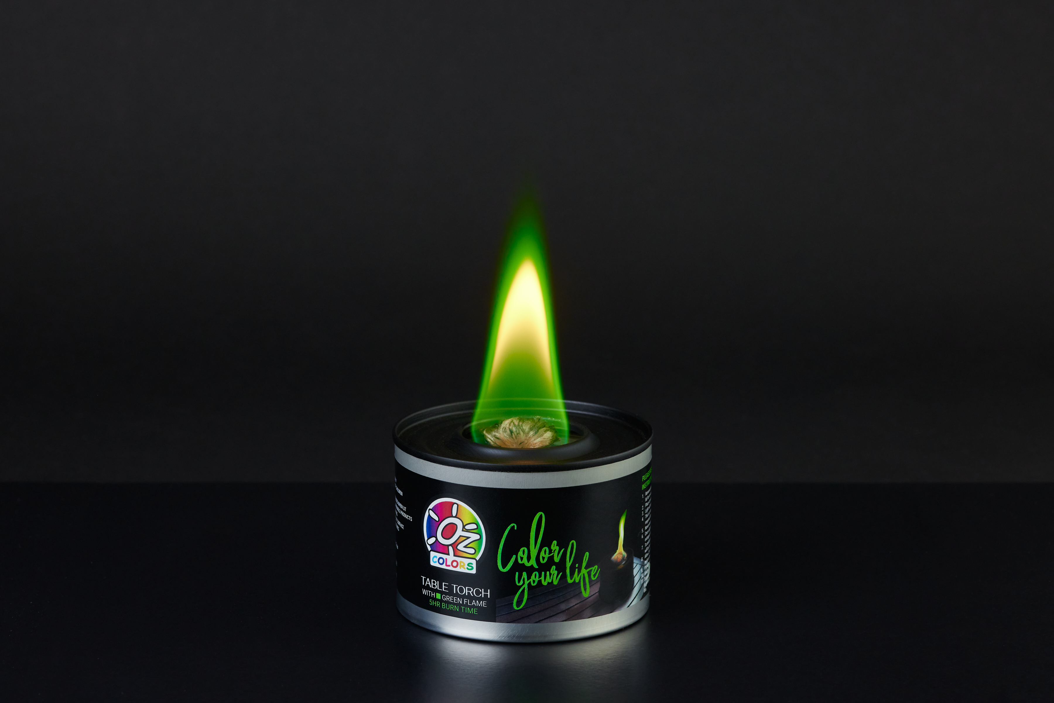 Green Colored flame outdoor table torch