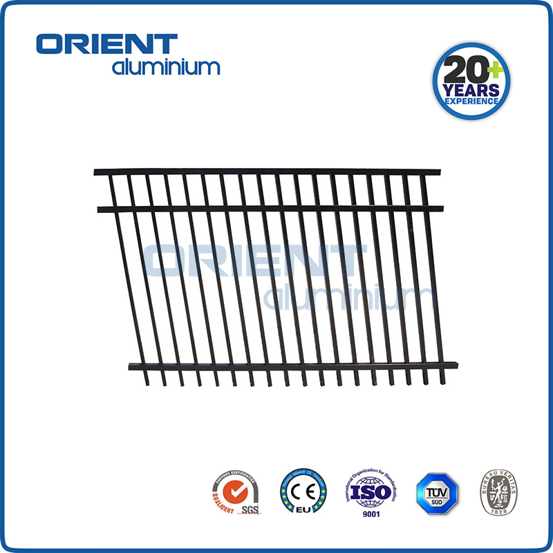 Aluminium welded fencing panels for garden and swimming pool