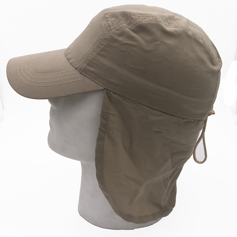 Microfiber 4 panels neck protective fisherman hat cap