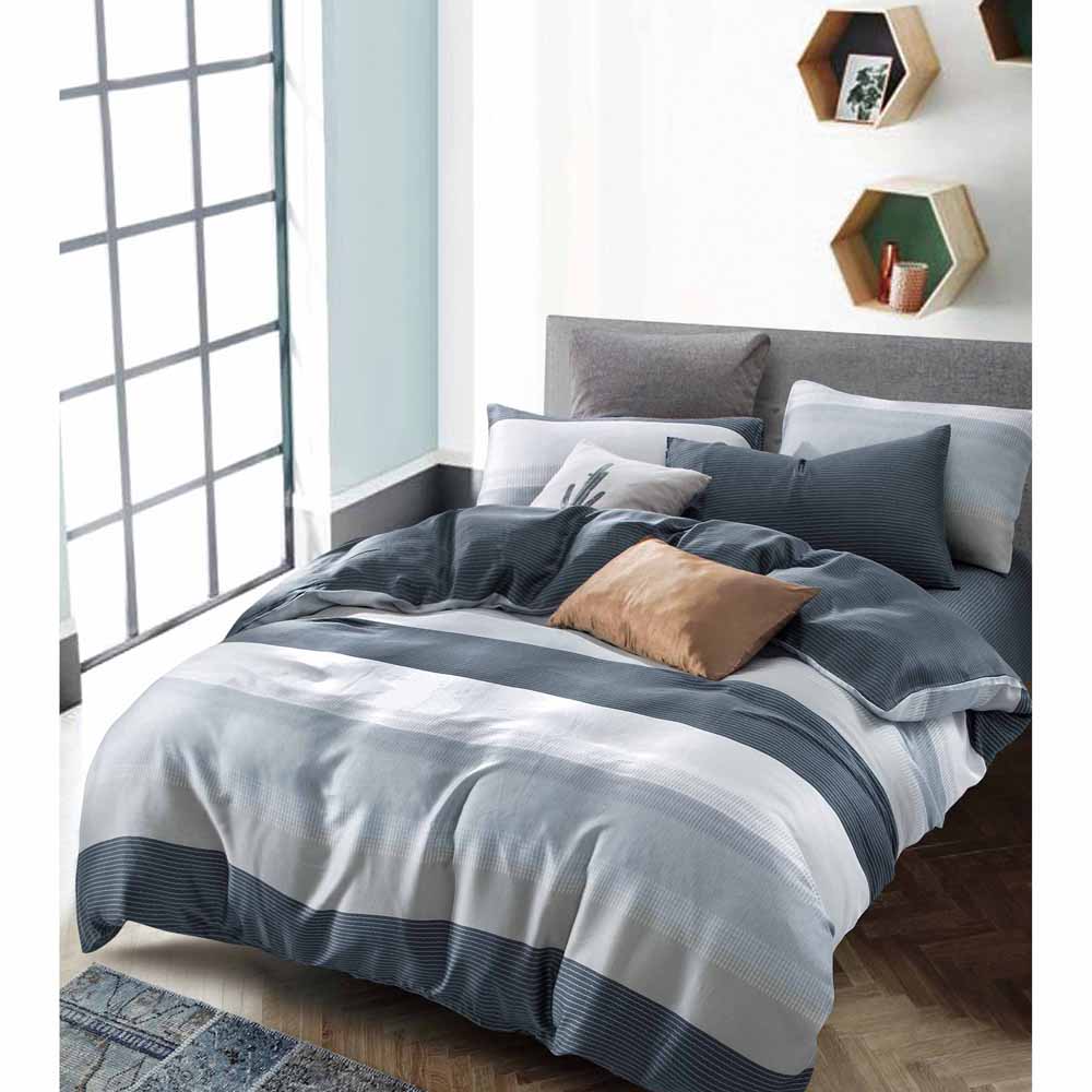 Redsun Textile Multi-color Stripe Tencel Duvet Cover Set With Pillow Cases