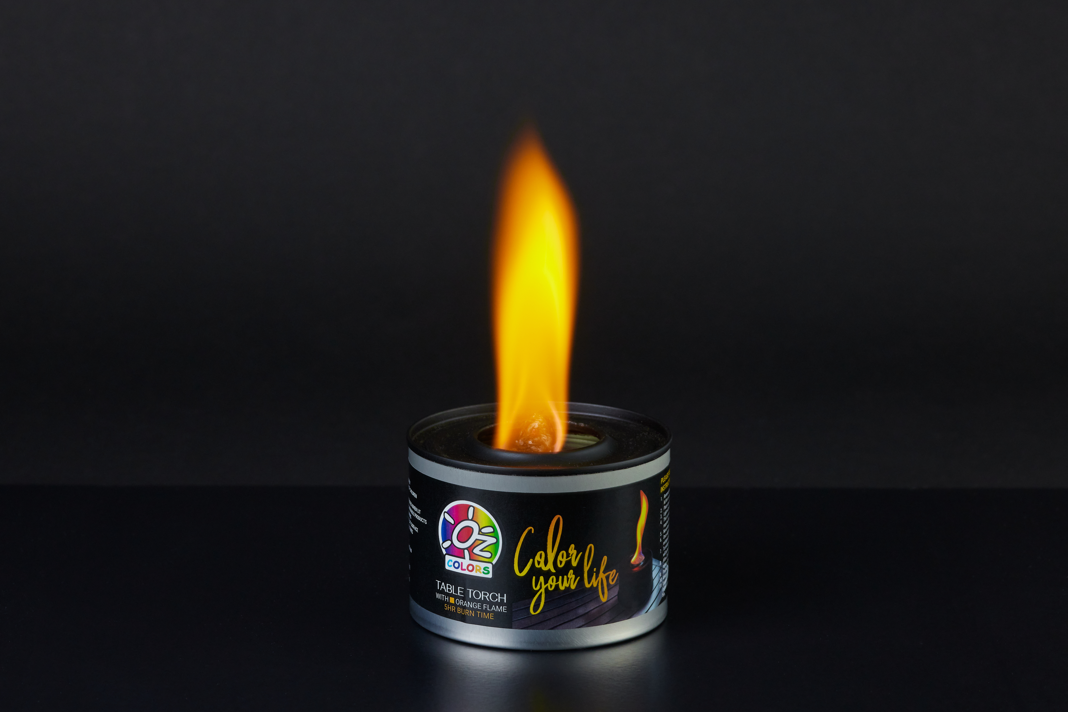 Orange Colored flame outdoor table torch