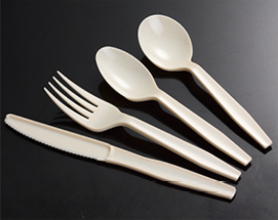 Disposable plastic knife fork spoon cutlery set