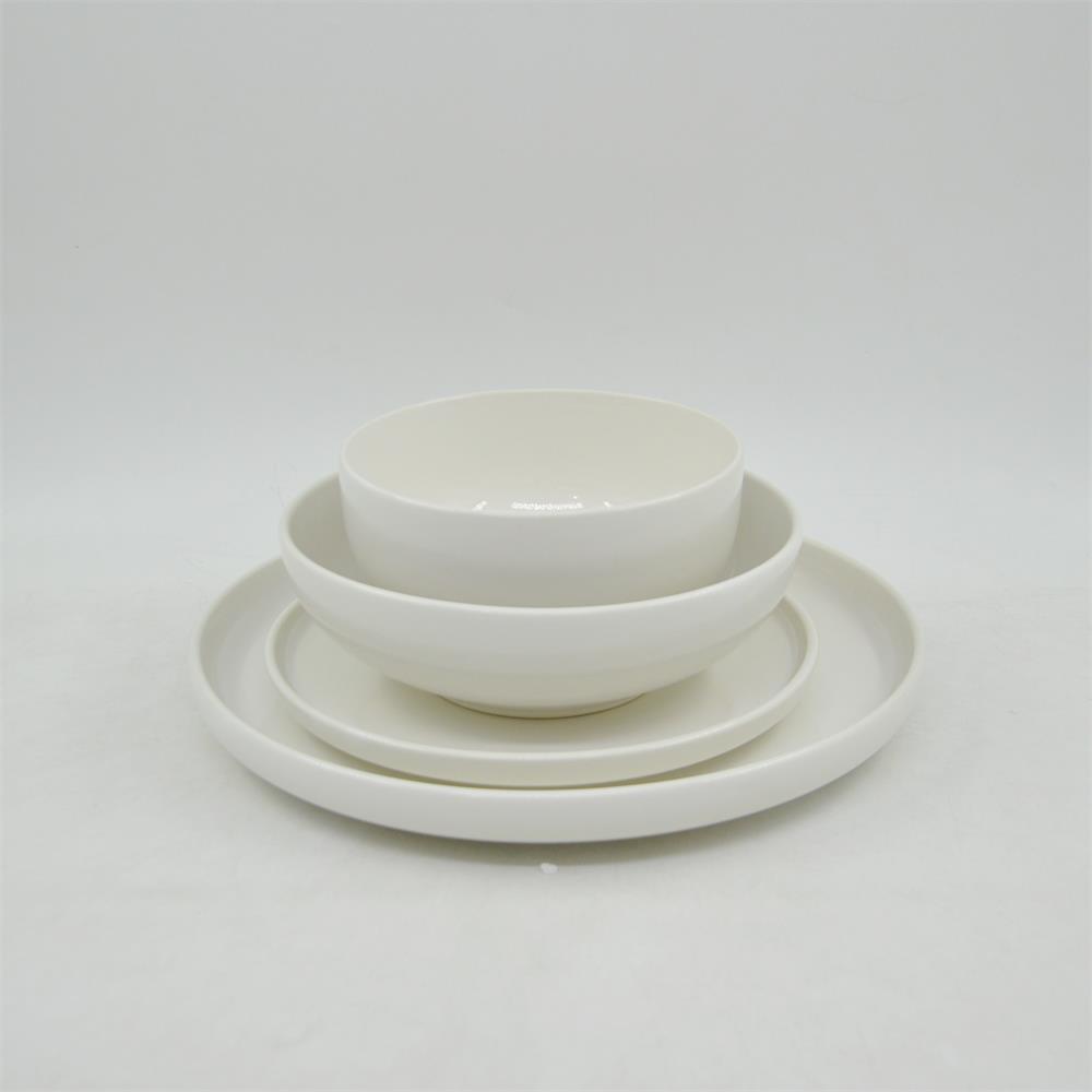 Pure Color Glazed Ceramic Tableware Japanese Style 16pcs Dinnerware Set