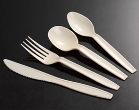 Disposable plastic knife fork spoon cutlery set