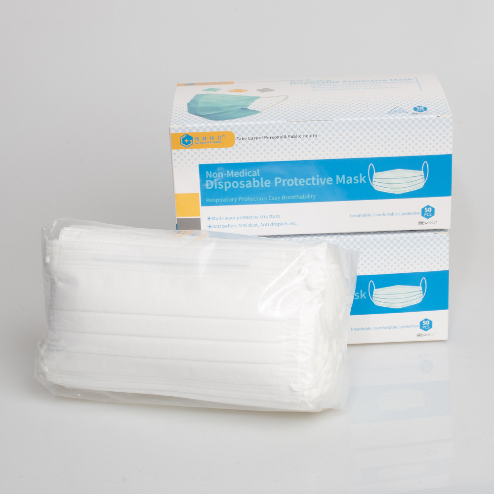 civil grade disposable 3 ply protective face mask