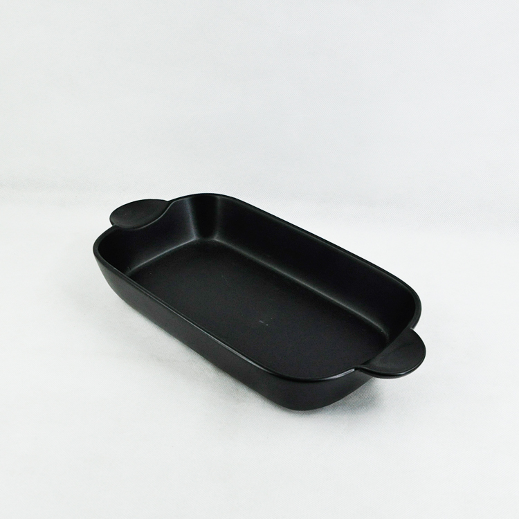 Pizza baking serving plate food platter black rectangular plates