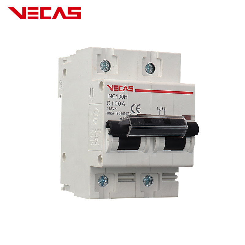 VECAS NC100H series high miniature current circuit breaker MCB 2 pole 4 pole 125 amp