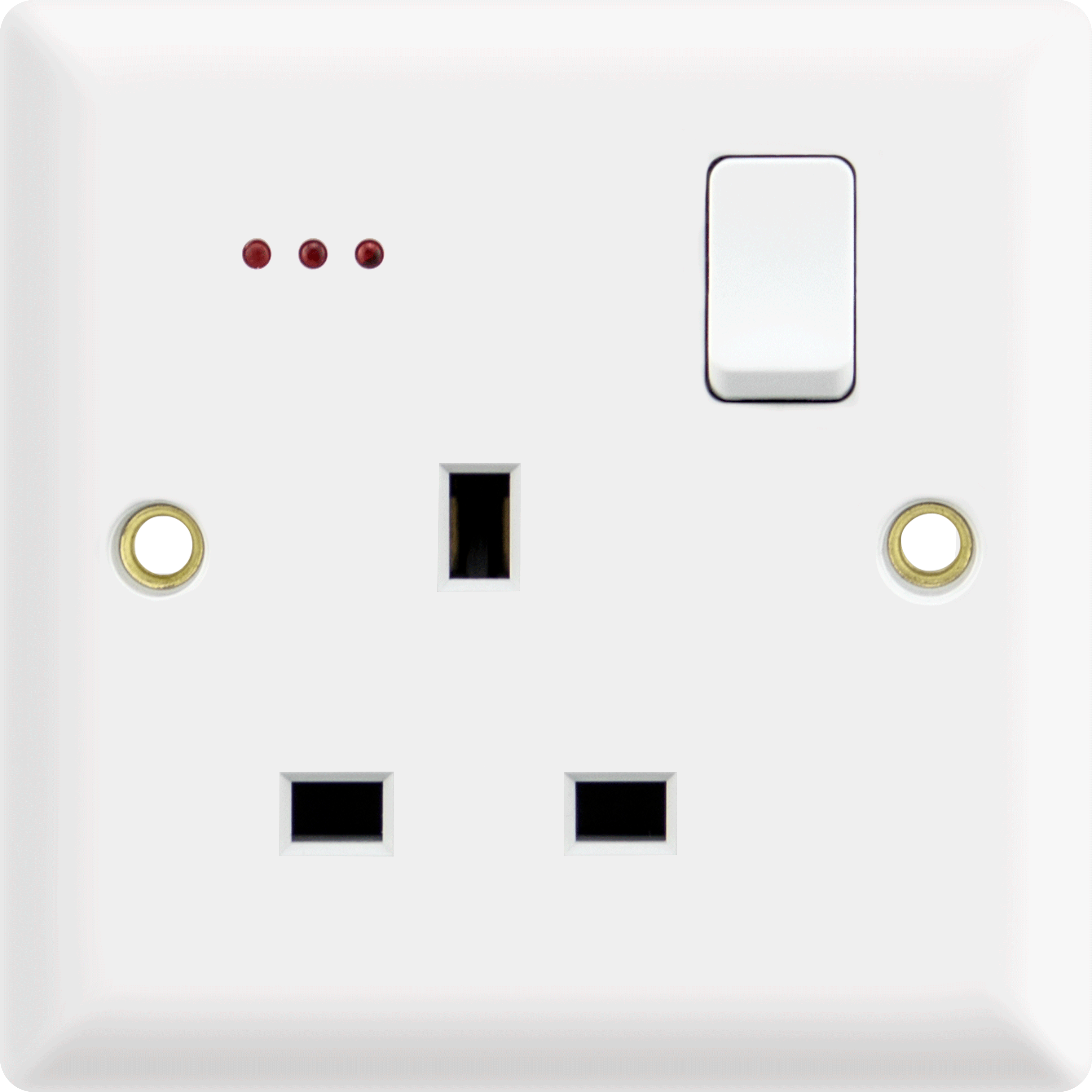13A 1 gang switched socket,SP + neon