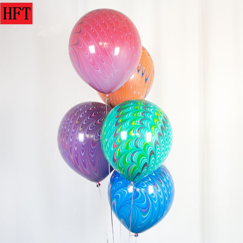 Curve print marble balloons