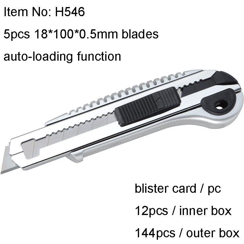 18mm Utility Cutter Knife With 5pcs Blades Autoloading Function
