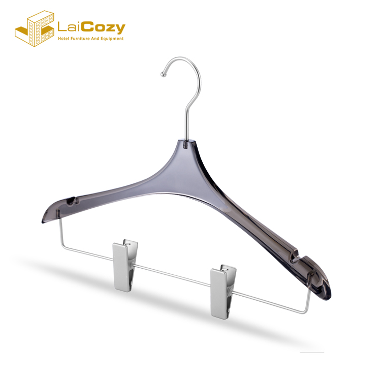 Clear Acrylic Clothing Hangers with clips
