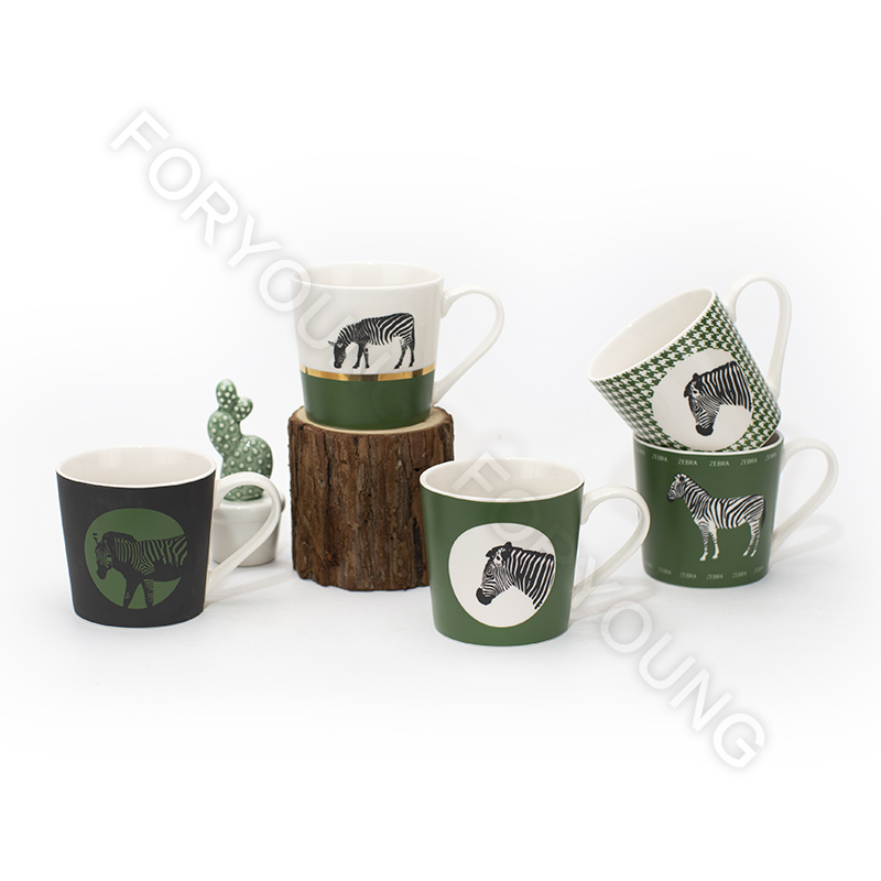Ceramic mug gift set of 4 /2 New Bone Porcelain customized