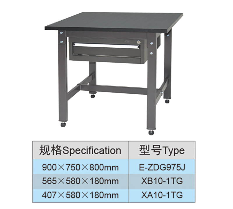 0.9 Meter Metal Garage Folding Workbench with 1 Drawer