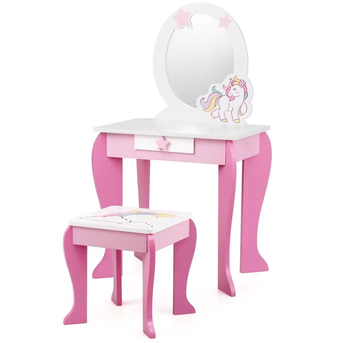 Kids Wooden dressing Table and Chairs