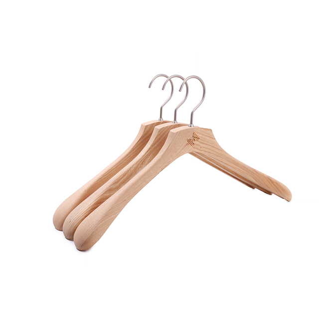 Flat shape FSC Beech wooden clothes hanger