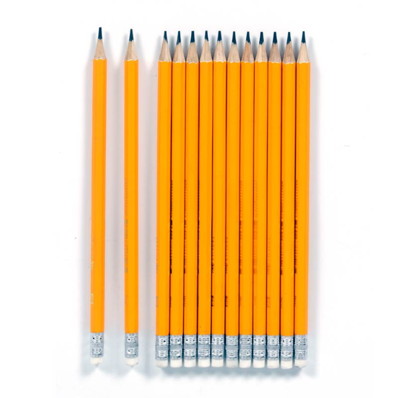 Yellow HB pencil with eraser