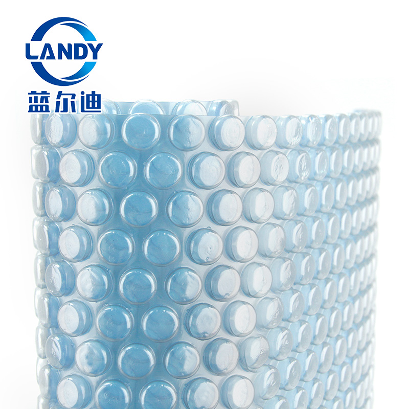 Solar round bubble swimming pool cover blue-grey
