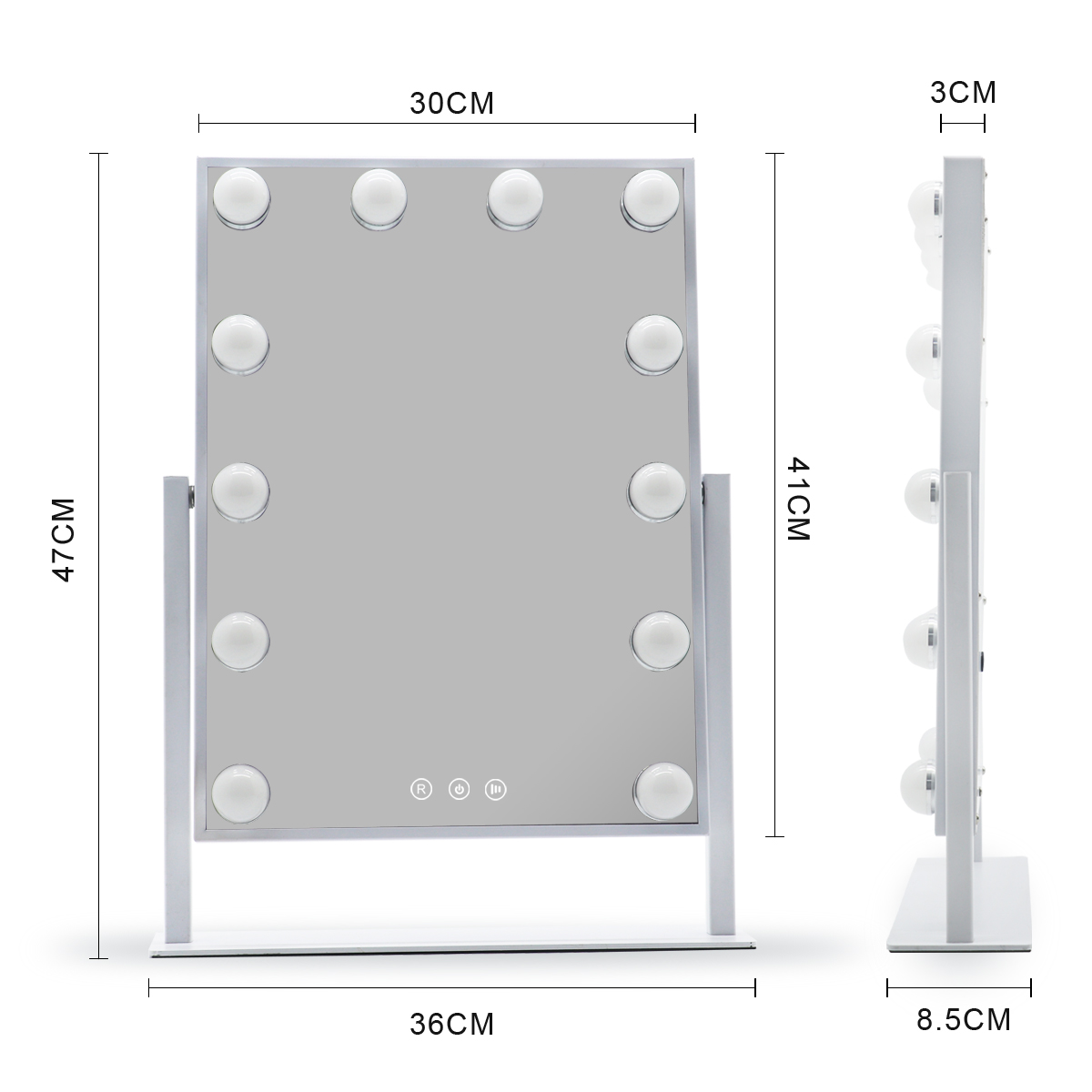 Vanity Mirrors with LED Lights - Phone Mount, 3 Lighting Touch Control Fogless - Hollywood Lighted Makeup Mirror