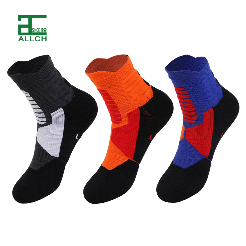 FS000213 Compression Socks Running Athletic Men Hiking Knitted Thick Cushion Elite Basketball Socks