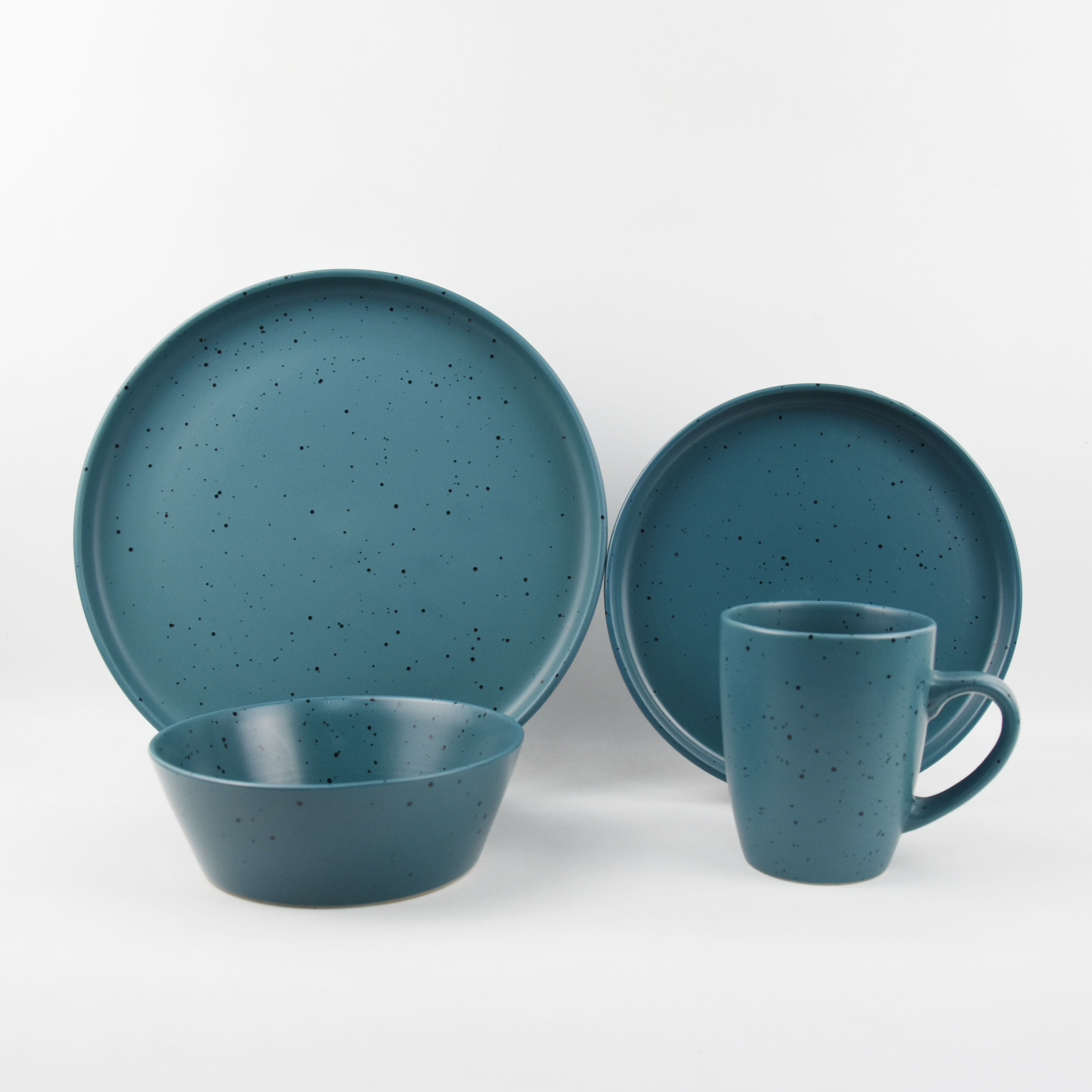 New Lauched of 2025 Spring,Speckled Matt Finished Stoneware Dinnerware Set