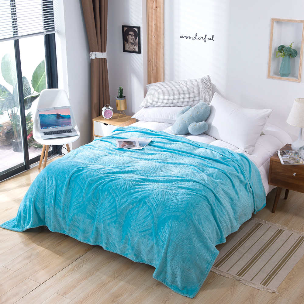 embossed solid flannel blanket