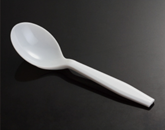 Disposable plastic spoon