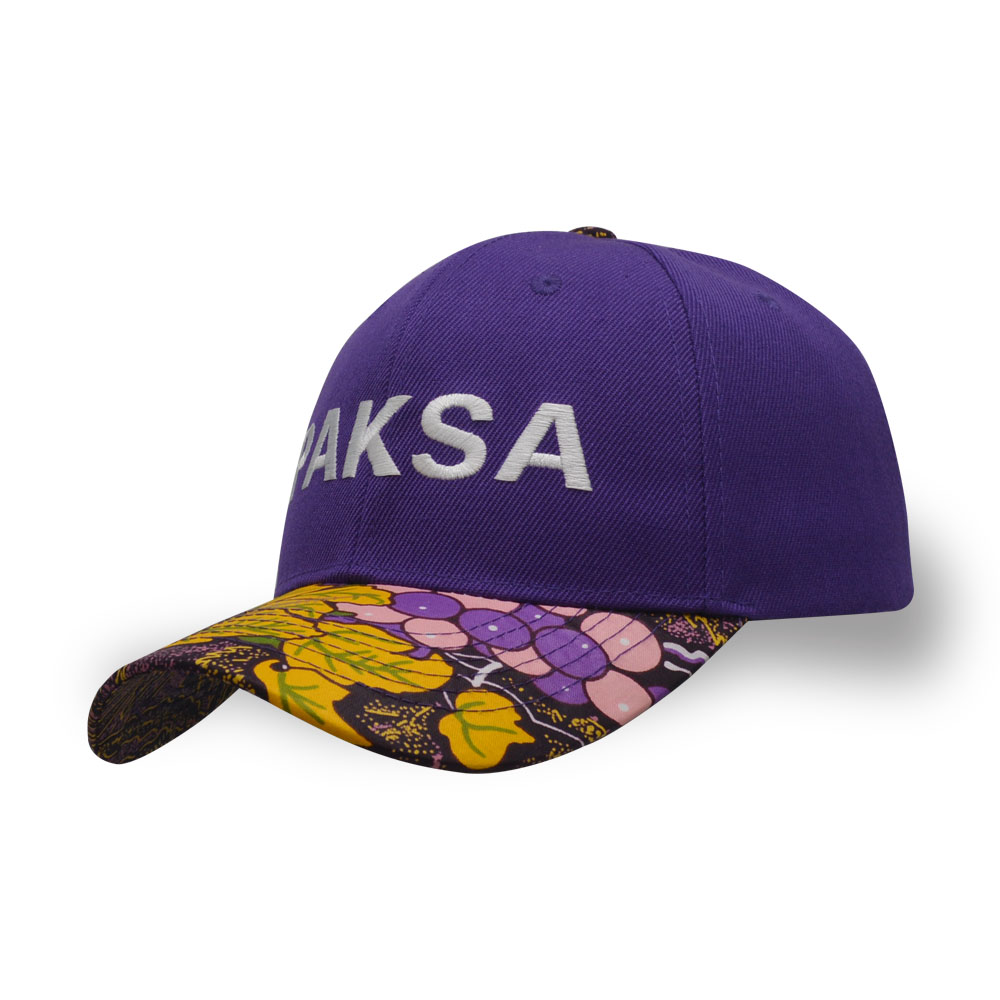 6 panel embroidery wax printing acrylic baseball cap