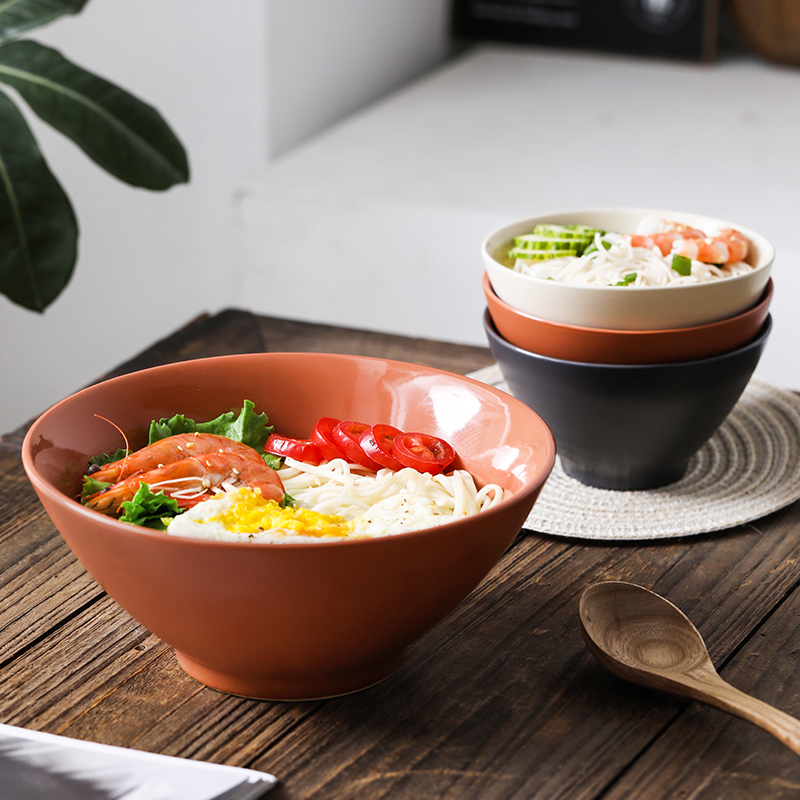 RAW clay color Noodle bowl