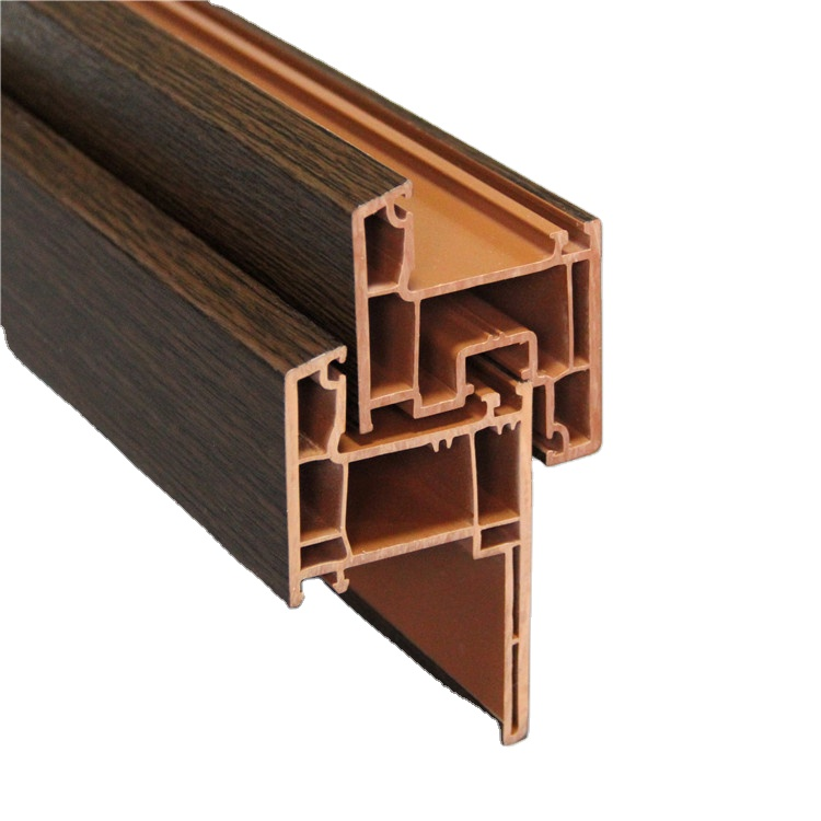 wood film laminated pvc profile