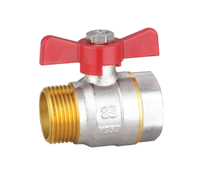 ACS Brass Ball Valve with butterfly handle, MF thread