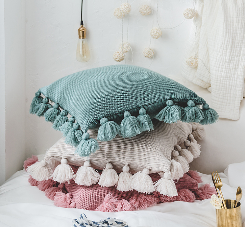 Tassel Throw Pillows Cushion Cover